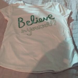 4/$20 NWOT Cat & Jack 4T Blue "Believe in yourself" Metallic Graphic T-Shirt